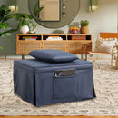 Sofa Bed 4 in 1 Ottoman Sleeper Bed Convertible Chair Bed with Adjustable Back Breathable Sleeper Guest Bed for Small Room, Blue - Atlantic Fine Furniture Inc