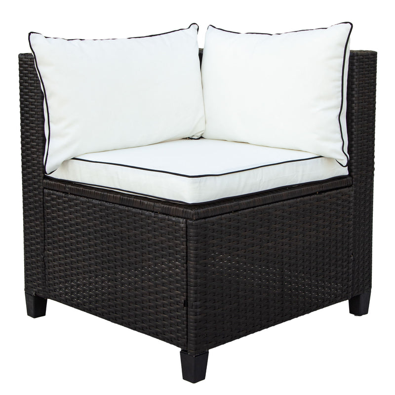 U-Style 2 Piece Quality Rattan Wicker Patio Set - U-Shape Sectional Outdoor Furniture Set With Cushions And Accent Pillows