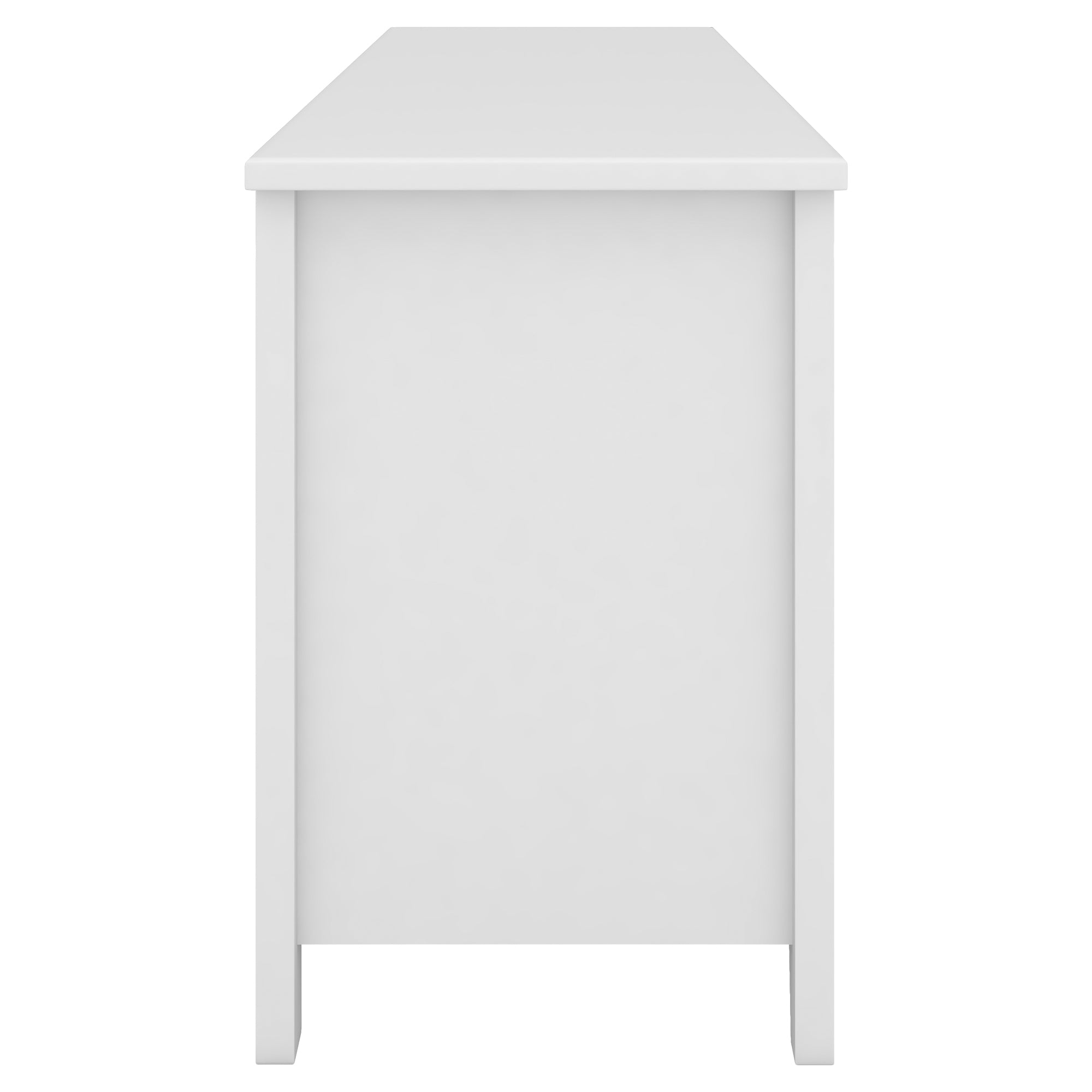 U-Can TV Stand for TV up to 60in with 2  Doors Adjustable Panels Open Style Cabinet, Sideboard for Living room, White - Atlantic Fine Furniture Inc