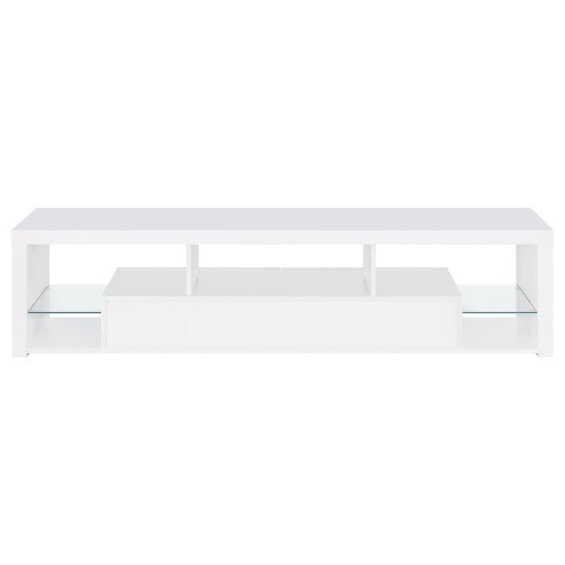 Jude - 2-Drawer Engineered Wood TV Stand - High Gloss White