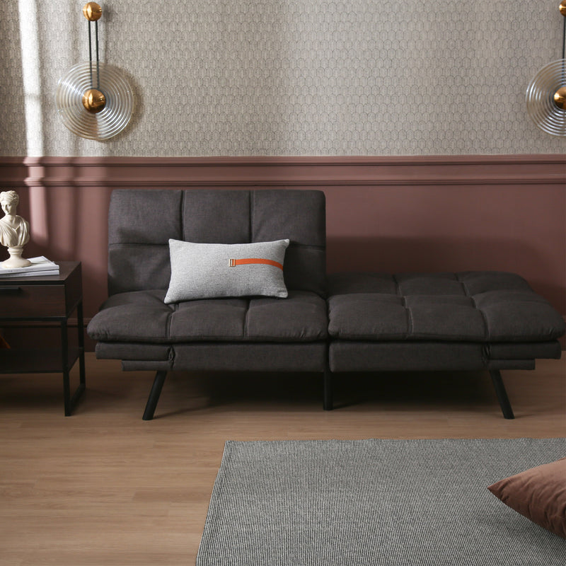 Convertible Memory Foam Futon Couch Bed, Modern Folding Sleeper Sofa-SF267FADGY - Atlantic Fine Furniture Inc