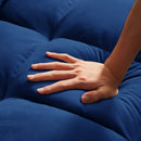 Modern Velvet Convertible Loveseat Sleeper Sofa Couch with Adjustable Backrest, 2 Seater Sofa With Pull-Out Bed with 2 Lumbar Pillows For Small Living Room & Apartment - Atlantic Fine Furniture Inc