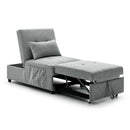Folding Ottoman Sleeper Sofa Bed, 4 in 1 Function, Work as Ottoman, Chair ,Sofa Bed and Chaise Lounge for Small Space Living, Grey  (44” x 26” x 33”H) - Atlantic Fine Furniture Inc