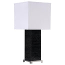 Bridle - Square Shade Faux Crocodile Table Lamp - Black - Atlantic Fine Furniture Inc