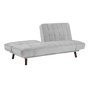 Elegant Three-in-One Lounger Sofa Sleeper Silver-Gray Chenille Fabric Upholstered Attached Cushions Adjustable Arms Casual Living Room Furniture - Atlantic Fine Furniture Inc