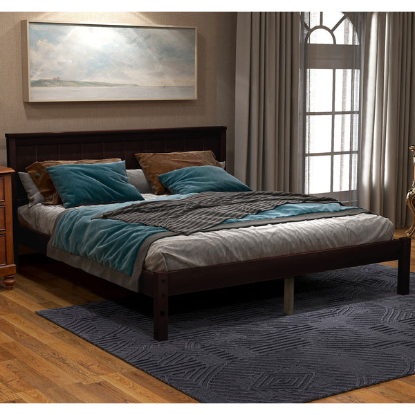 Platform Bed Frame With Headboard - Wood Slat Support - No Box Spring Needed