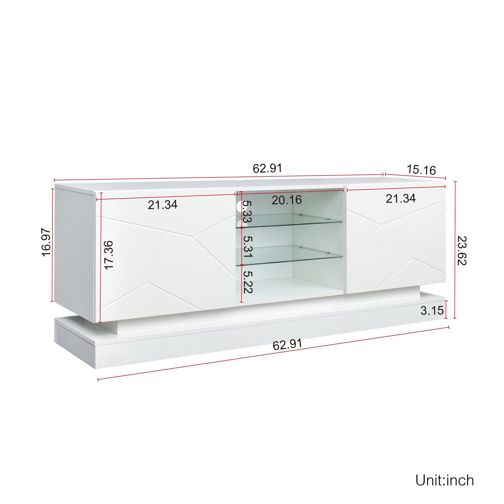 TV Cabinet Wholesale, White TV Stand with Lights, Modern LED TV Cabinet with Storage Drawers, Living Room Entertainment Center Media Console Table - Atlantic Fine Furniture Inc