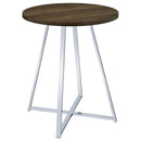 Burkhart - Round Pub Height Bistro Bar Table - Brown Oak - Atlantic Fine Furniture Inc