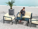 4 piece Outdoor Furniture Set With Outdoor Waterproof Sofa Coffee Table for Restaurant, Outdoor courtyard, Garden, Open-air balcony, Poolside - Atlantic Fine Furniture Inc