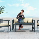 4 piece Outdoor Furniture Set With Outdoor Waterproof Sofa Coffee Table for Restaurant, Outdoor courtyard, Garden, Open-air balcony, Poolside - Atlantic Fine Furniture Inc