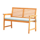 Waimea Honey Slatted Eucalyptus Wood Garden Bench with Cushion - Atlantic Fine Furniture Inc