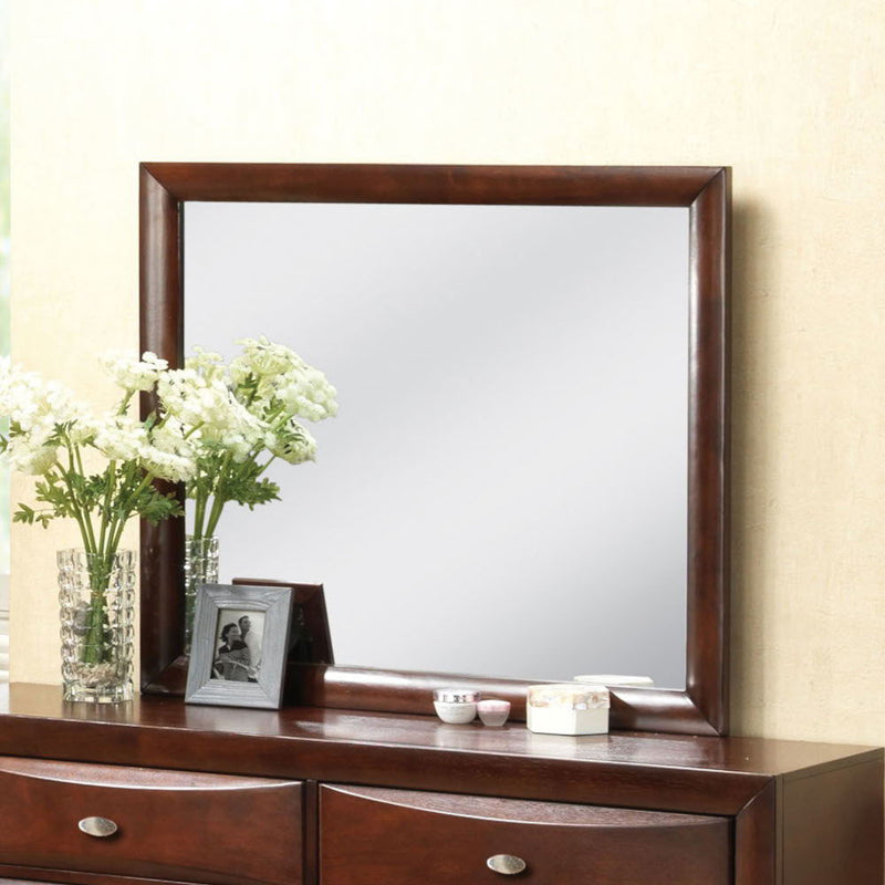 The Ireland contemporary mirror is the perfect accent for your master bedroom. The Ireland collection features contemporary feel and the mirror helps to make small areas appear larger and more brightly lit.