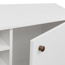 TV Stand Use in Living Room Furniture with 1 storage and 2 shelves Cabinet, high quality particle board,White - Atlantic Fine Furniture Inc