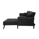 Convertible Sofa bed sleeper Navy Black velvet (same as W223S00869、W223S00706、W223S00457。Size difference, See Details in page.) - Atlantic Fine Furniture Inc