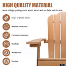 TALE Adirondack Chair Backyard Outdoor Furniture Painted Seating with Cup Holder All-Weather and Fade-Resistant Plastic Wood for Lawn Patio Deck Garden Porch Lawn Furniture Chairs Brown - Atlantic Fine Furniture Inc