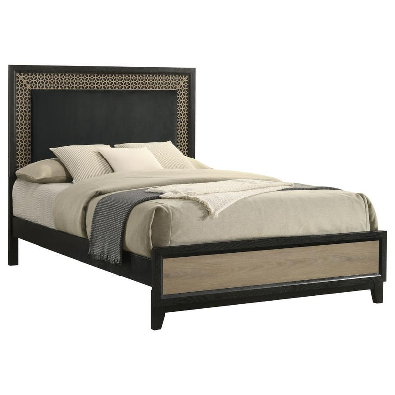 Valencia - Eastern King Bed - Light Brown And Black