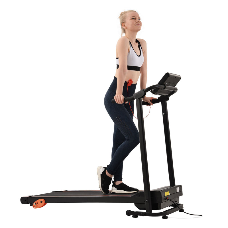 Foldable Treadmill Walking And Jogging Electric Running Machine With Heart Pulse Monitor And Speaker - 3 Incline Adjustable Portable Compact Walking Jogging Treadmill For Home Gym 12 Pre Set Programs