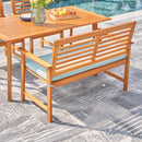 Waimea Honey Slatted Eucalyptus Wood Garden Bench with Cushion - Atlantic Fine Furniture Inc