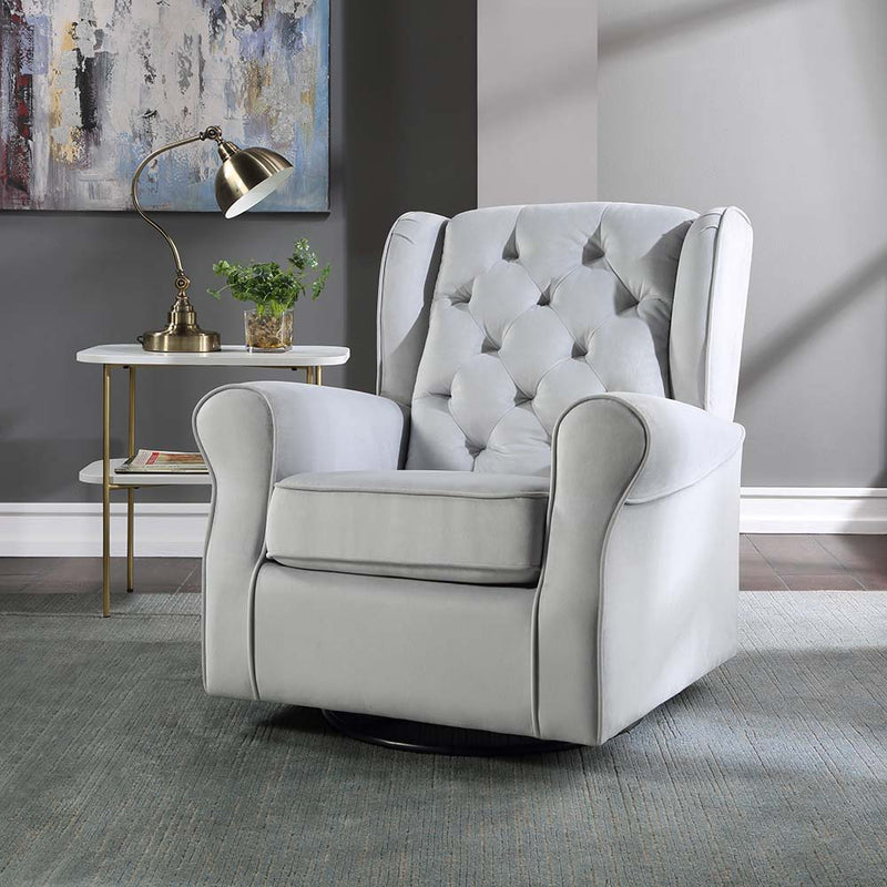 Zeger - Swivel Chair - Gray Fabric - Atlantic Fine Furniture Inc