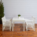 Bradley Outdoor 5-piece Wood Patio Dining Set in White - Atlantic Fine Furniture Inc