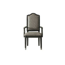 House - Beatrice Chair (Set of 2) - Two Tone Gray Fabric & Charcoal Finish - Atlantic Fine Furniture Inc