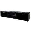 Black TV Stand for 70 Inch TV Stands, Media Console Entertainment Center Television Table, 2 Storage Cabinet with Open Shelves for Living Room Bedroom - Atlantic Fine Furniture Inc