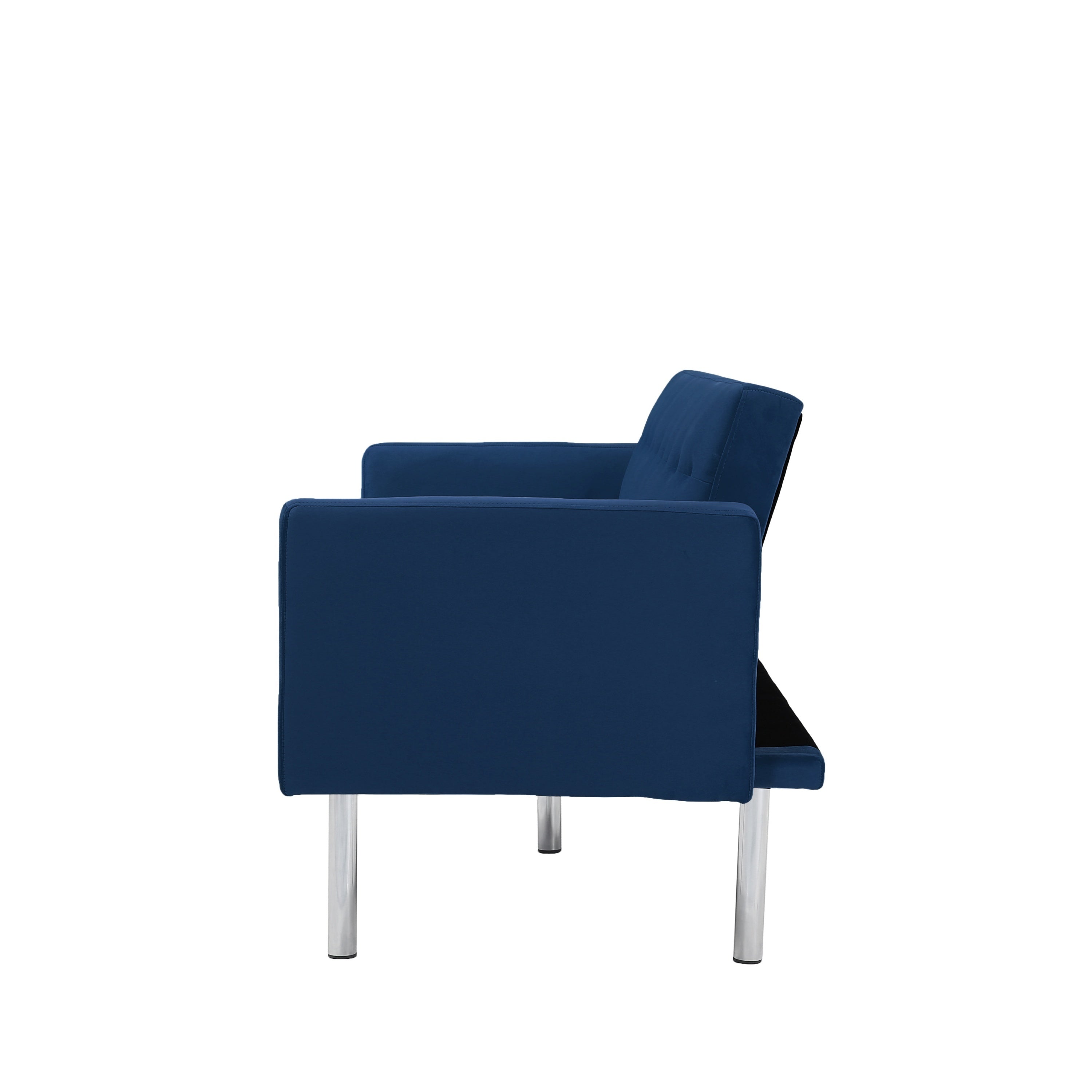 Square arm sleeper sofa Navy Blue  Velvet ***Not available for sale on Walmart*** - Atlantic Fine Furniture Inc