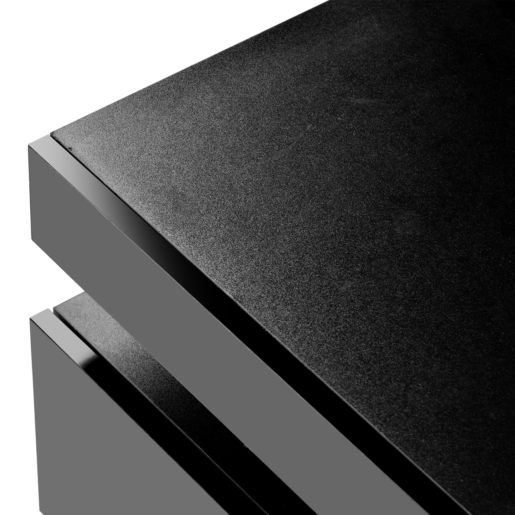 On-Trend TV Stand with 4 Open Shelves, Modern High Gloss Entertainment Center for 75 Inch TV, Universal TV Storage Cabinet with 16-color RGB LED Color Changing Lights, Black - Atlantic Fine Furniture Inc