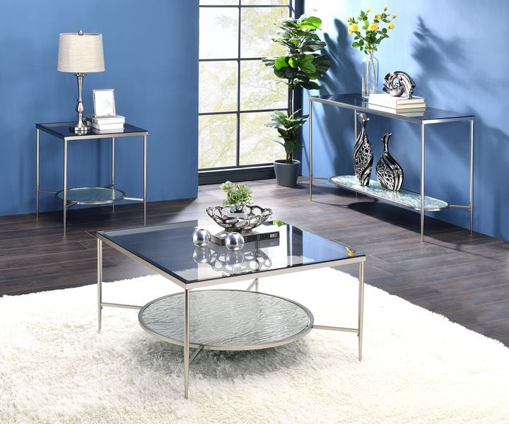 Adelrik - Accent Table - Glass & Chrome Finish