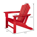 Classic Outdoor Adirondack Chair Set of 2 for Garden Porch Patio Deck Backyard, Weather Resistant Accent Furniture, Red - Atlantic Fine Furniture Inc