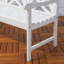 Bradley Outdoor Patio 5-foot Wood Garden Bench in White - Atlantic Fine Furniture Inc