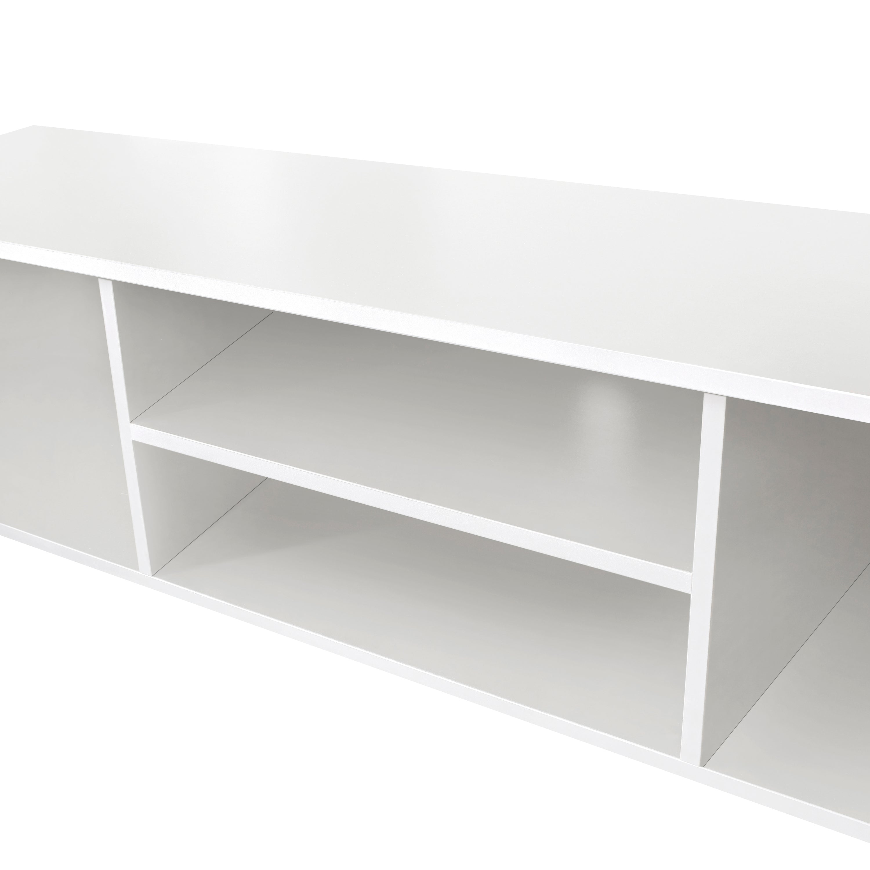 White TV Stand for 70 Inch TV Stands, Media Console Entertainment Center Television Table, 2 Storage Cabinet with Open Shelves for Living Room Bedroom - Atlantic Fine Furniture Inc