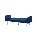 Square arm sleeper sofa Navy Blue  Velvet ***Not available for sale on Walmart*** - Atlantic Fine Furniture Inc