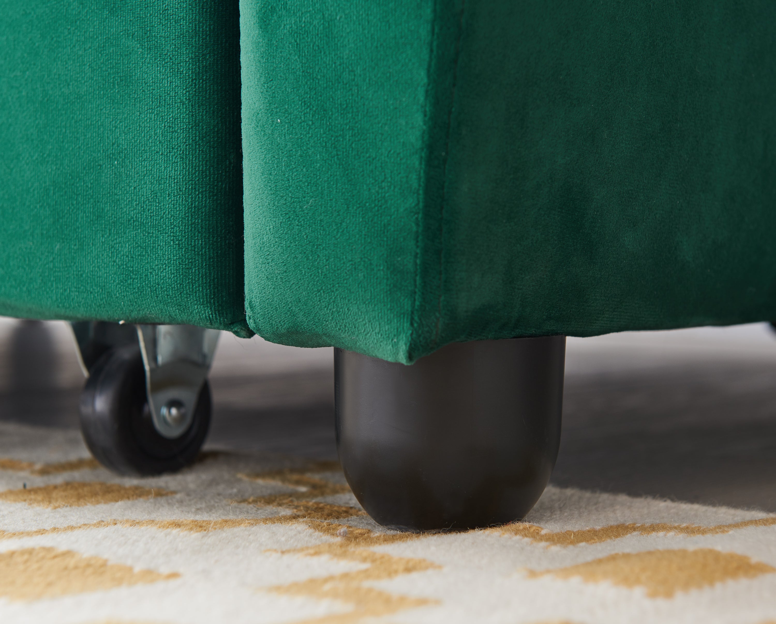 [VIDEO provided]55" Modern Velvet Sofa with Pull-Out Sleeper Bed with 2 Pillows Adjustable Backrest for Small Spaces Green - Atlantic Fine Furniture Inc