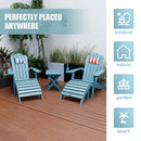 TALE Adirondack Portable Folding Side Table Square All-Weather and Fade-Resistant Plastic Wood Table Perfect for Outdoor Garden, Beach, Camping, Picnics Blue - Atlantic Fine Furniture Inc