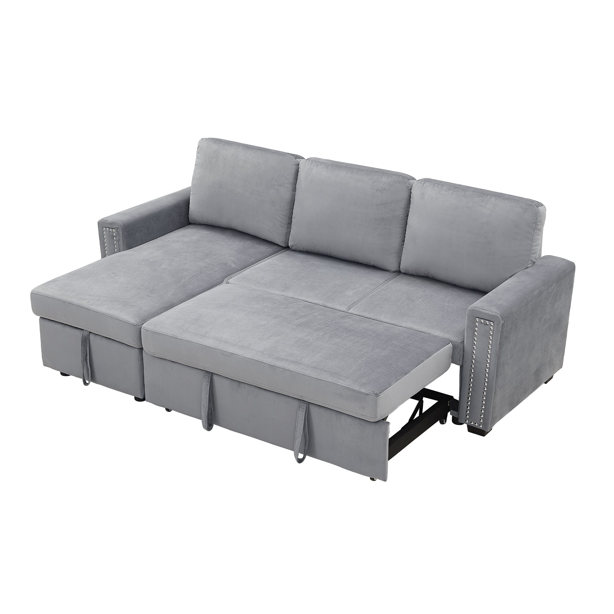 Orisfur. 83" Pull Out Sleeper Sofa Reversible L-Shape 3 Seat Sectional Couch with Storage Chaise for Living Room Furniture Set (Old SKU: SG000408AAA) - Atlantic Fine Furniture Inc