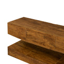 MDF UP And Down WALL-MOUNTED TV Cabinet With Three Drawers & LED Lights,Walnut - Atlantic Fine Furniture Inc