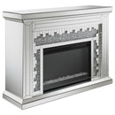 Gilmore - Mirrored Freestanding Electric Fireplace - Silver - Atlantic Fine Furniture Inc