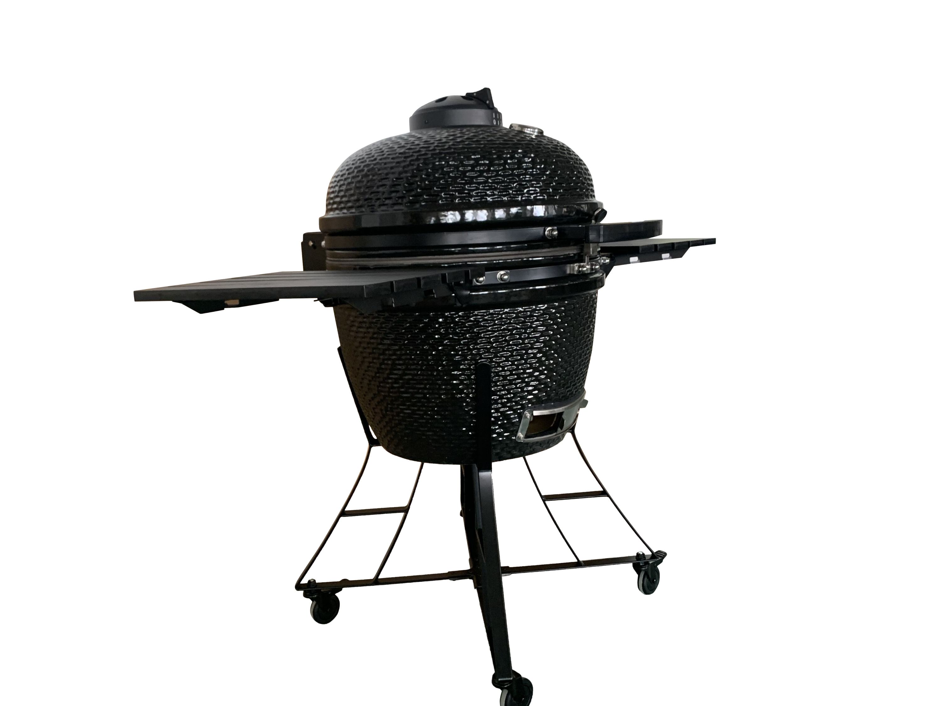 The spot/TOOPO 24inch Barbecue Charcoal Grill, Ceramic Kamado Grill with Side Table, Suitable for Camping and Picnic,Black - Atlantic Fine Furniture Inc