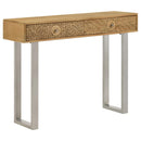 Draco - 2-Drawer Console Table Hand Carved Details - Natural - Atlantic Fine Furniture Inc