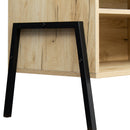 Mid-century modern TV cabinet wooden TV console media cabinet with storage space and brown home entertainment center for living room, bedroom and office,oak - Atlantic Fine Furniture Inc