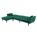 Convertible Sofa bed sleeper GREEN velvet (same as W223S00707。Size difference, See Details in page.) - Atlantic Fine Furniture Inc