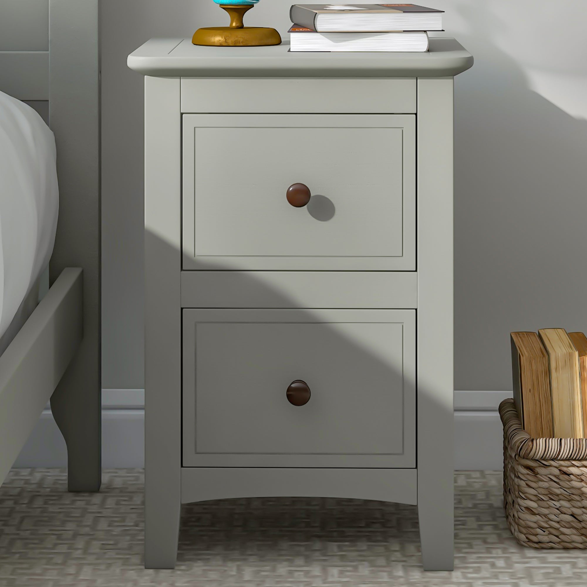 Gray Solid Wood 3 Pieces Queen Bedroom Sets - Atlantic Fine Furniture Inc