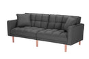 FUTON SLEEPER SOFA WITH 2 PILLOWS DARK GREY FABRIC（W223S01338 、W223S00417。Size difference, See Details in page.） - Atlantic Fine Furniture Inc