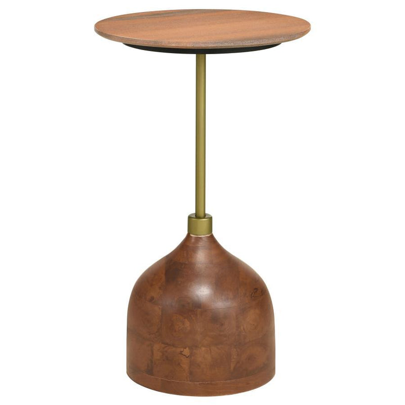 Colima - Round Wood Top Side Table - Peach