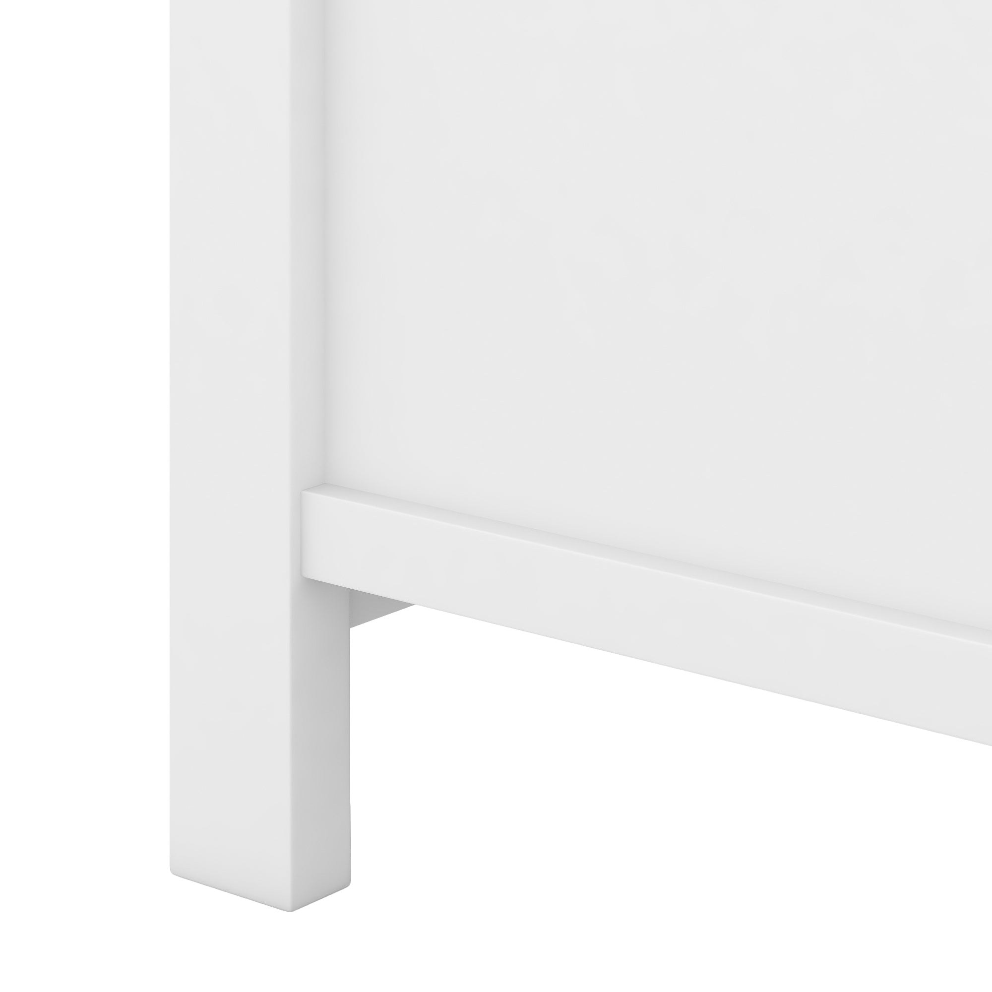 U-Can TV Stand for TV up to 60in with 2  Doors Adjustable Panels Open Style Cabinet, Sideboard for Living room, White - Atlantic Fine Furniture Inc