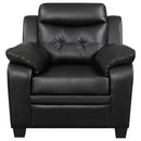 Finley - Upholstered Padded Arm Tufted Accent Chair - Black - Atlantic Fine Furniture Inc