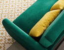 [VIDEO provided]55" Modern Velvet Sofa with Pull-Out Sleeper Bed with 2 Pillows Adjustable Backrest for Small Spaces Green - Atlantic Fine Furniture Inc