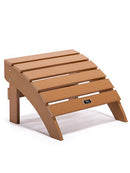 TALE Adirondack Ottoman Footstool All-Weather and Fade-Resistant Plastic Wood for Lawn Outdoor Patio Deck Garden Porch Lawn Furniture Brown - Atlantic Fine Furniture Inc