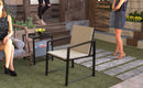 Outdoor Patio Furniture 3 pieces Set Garden Armchair Coffee Side Table,Black Frame, Modern Design - Atlantic Fine Furniture Inc